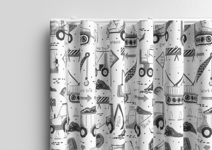 Tinker Town, Black And White - Made to Measure Curtains - Image 13